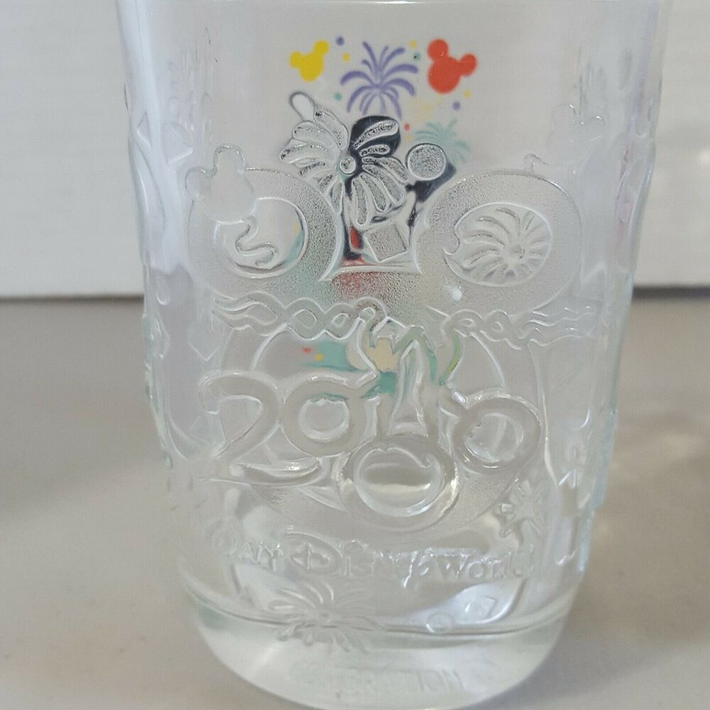 Disney Studio Glass Millennium 2000 Mickey Mouse McDonald's 4 Set Drinking Cup - Picture 11 of 12